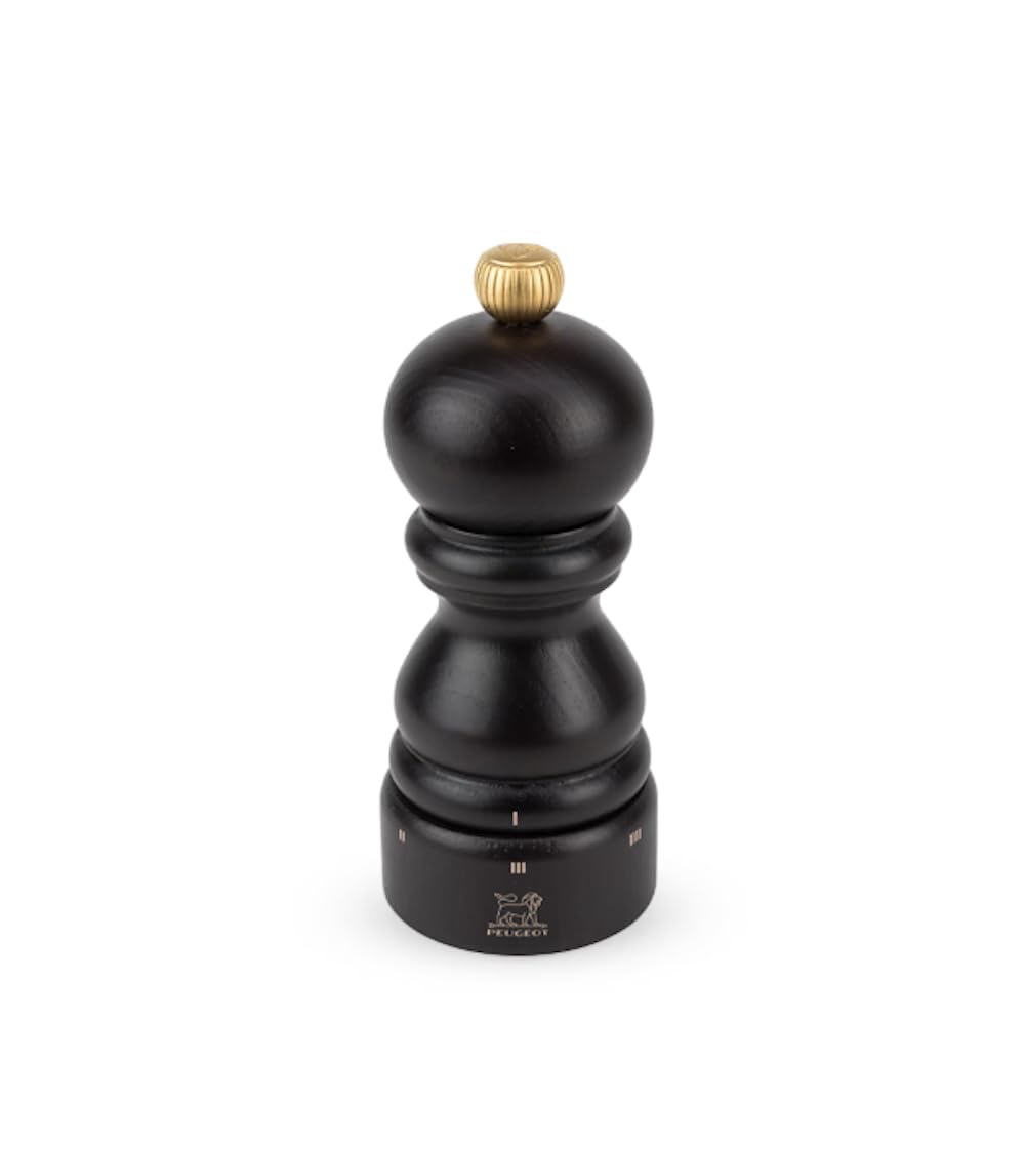 PEUGEOT - Paris u'Select 12 cm Salt Mill - 6 Predefined Salt Grinder Settings - Powdered Salt Innovation, Zirlion Mechanism - PEFC-Certified Wood - Made in France - Chocolate Finish