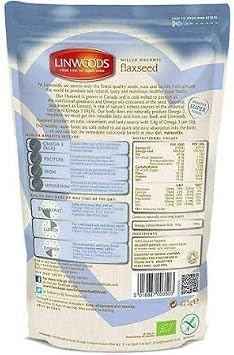Linwoods Organic Milled Flaxseed, 425 g - Pack of 2.