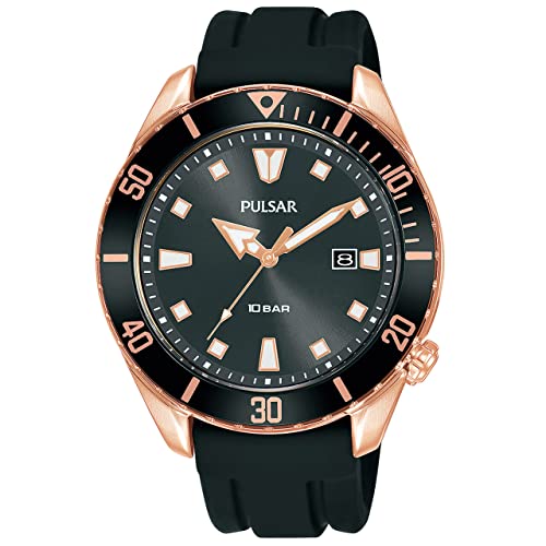 Preisvergleich Produktbild Pulsar Sport Herren-Uhr Edelstahl mit Silikonband PG8312X1