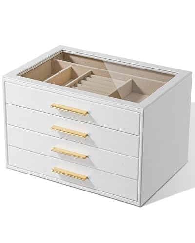 pickpiff Jewelry Box Organizer Case for Women: 4-Layer Jewelry Storage
