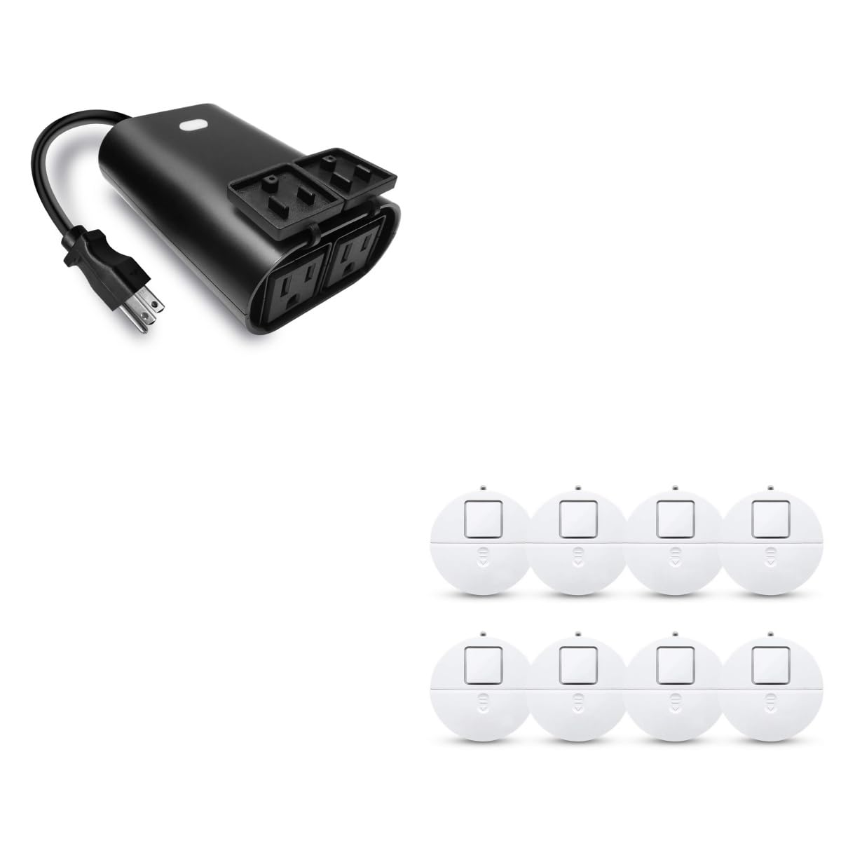 Z-Wave Dual Smart Outlet + Modern Ultra-Thin Window Alarm 8 Packs