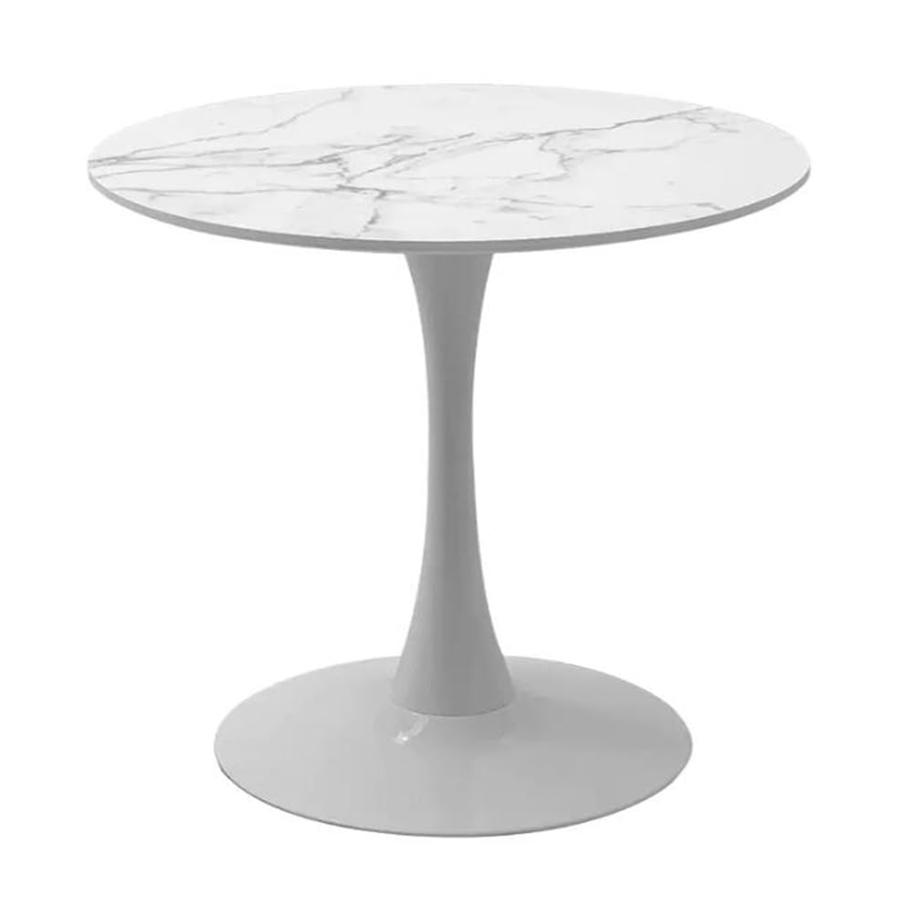 Moderno tavolo da pranzo rotondo per 2 4 persone, piano in marmo e base in metallo, elegante tavolo da cucina per soggiorno, negozio di tè e piccoli spazi