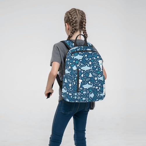 Sac à dos ordinateur portable léger décontracté joli poisson bleu
