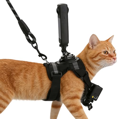 Large Cat - Escape Proof Safety, Adjustable Fit, Pet With Camera Mount, Action Camera Attachment | Cat For Outdoor Walking, Camp
