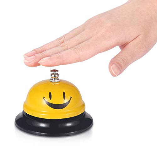 EMDMAK Call Bell, Service Bell for The Porter Kitchen Restaurant Bar Classic Concierge Hotel (3.35 Inch Diameter) (Yellow) - Thumbnail 4
