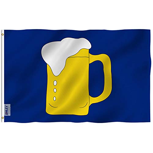 Anley Fly Breeze 3x5 Foot Beer Mug Flag - Vivid Color and Fade proof - Double Stitched - Beer Mug BM Advertising or Service Businesses Flags Polyester with Brass Grommets 3 X 5 Ft