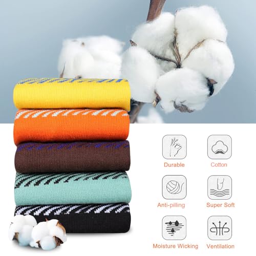 FLYRUN Mens No Show Cotton Socks 8 Pack Low Cut Casual Sock with Non-Slip Grips