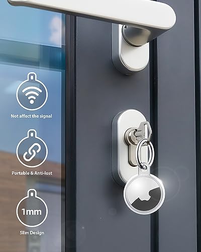 Image of Stouchi AirTag Holder Key Ring, Aluminium Invisible Slim Keychain
