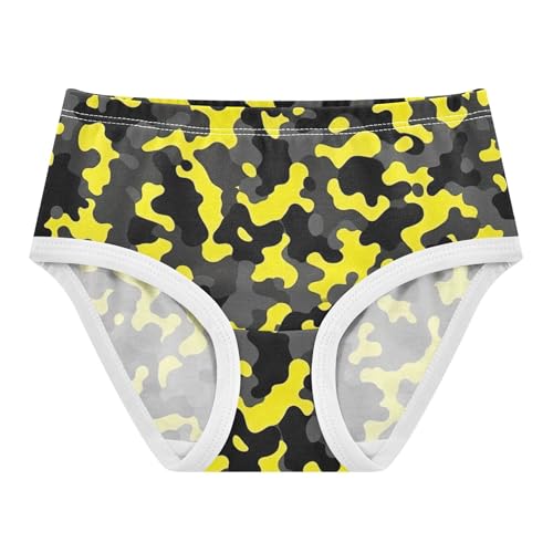 Girls Underwear Toddler 2t Cotton Girl Panties Cute Stylish Kids Briefs Undies Abstract Camouflage Black Yellow