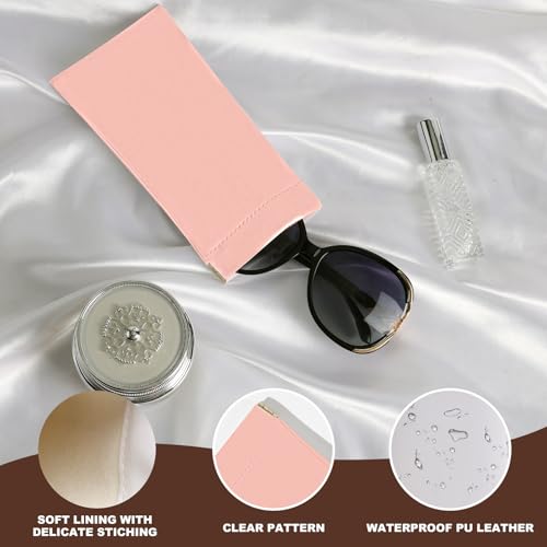 Image of Anikathy 2Pcs Sunglass Eyeglass Glasses Case Soft PU Leather with Cleaning Cloth Portable Glasses Pouch Bag for Men Women