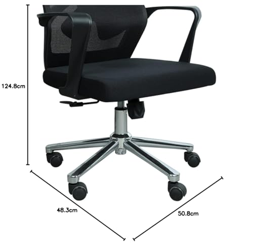 Image of Lakdi The Furniture Co High Back Director & Executive Mesh Chair with Height Adjustable & Revolving Chair and Head Rest Support Premium Design & Metal Legs Base Chorme Finish -(132288 ISL707)