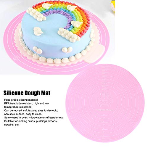 4Pcs Silicone Baking Mats, Round Silicon Baking Slip Mats Pastry Mat Cake Mat For Cake Turntable Stand Non-Stick Heat Resistant #TOP2