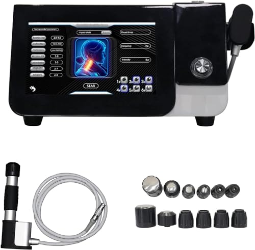 【Macchina per la terapia ad onde d'urto】 Utilizzando il principio delle onde sonore, l'effetto del massaggio può raggiungere direttamente lo strato della fascia e il movimento e il posizionamento della sonda attraverso la terapia possono causare dolore in un'ampia gamma di tessuti umani e avere un buon effetto terapeutico.