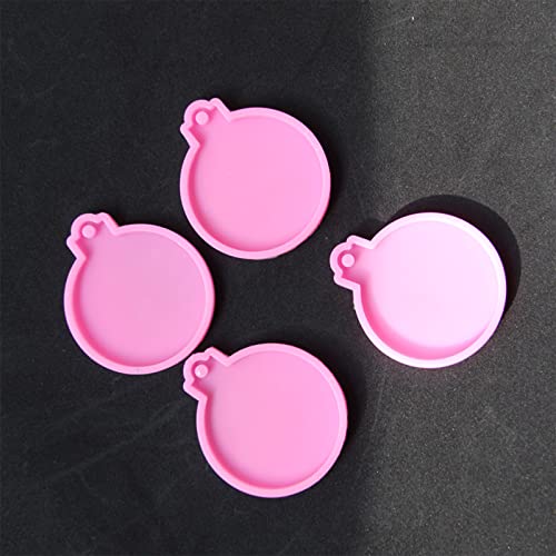 4 peças de moldes de resina epóxi UV com pingente de bola de Natal, chaveiro feito à mão, molde de s