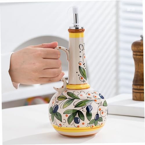 Botella de aceite de oliva Muzrunq con pico de acero inoxidable y asa de cerámica 5