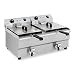 Produktbild Royal Catering Fritteuse Edelstahl Doppel-Fritteuse RCEF 13DB (2 x 3.200 W, Kapazität: 2 x 13 l, Temperaturbereich: 50-200 °C, Kaltzone, mit Ablasshähnen)