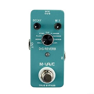 Pédale d’effet de guitare numérique M-VAVE DIG REVERB professionnelle avec 9 modes de réverbération - Les Beatles, Paul McCartney, John Lennon, RIngo Starr, George Harrison