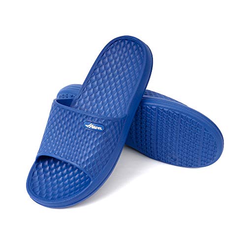 Image of FUNKYMONKEY Men's Shower Slides - Non Slip Quick Drying Sandals for Men - Lightweight Pool Beach Bathroom Slippers Indoor Outdoor