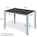LIFERUN Gartentisch 110x70 cm mit Aluminiumrahmen - Rechteckiger WPC Balkontisch für 4-6 Personen, wetterfester und UV-beständiger Terrassentisch, moderner Outdoor Esstisch in Holzoptik, Silber Grau