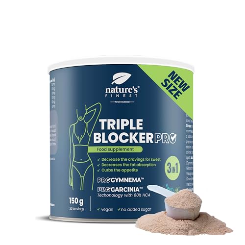 Nature's Finest by Nutrisslim Triple Blocker PRO - Bloqueador de Carbohidratos y Grasa y Azúcares, Quemagrasas Muy Potente para Adelgazar Mujer y Hombre, 150 g