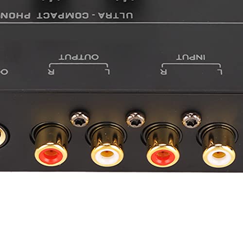 Preamplificador de bajo Ruido, Fácil de Usar con Ajuste de Ganancia, Salida de 2 V, Preamplificador de Tocadiscos Sensible para Tocadiscos, Negro, Preamplificador Phono (Enchufe
