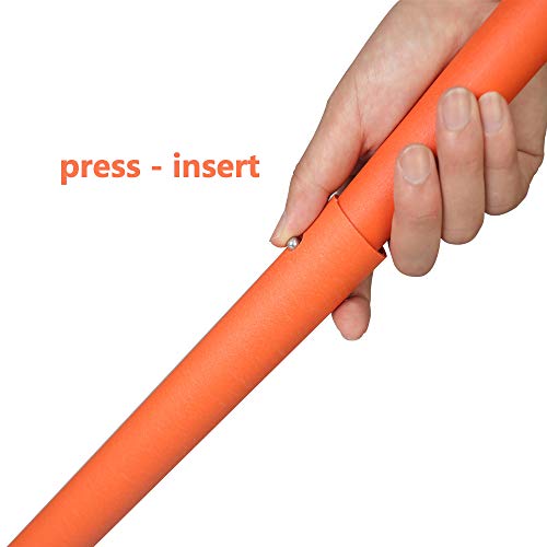 Livebest Portable Badminton Net Set Storage Box Base with 2 Battledores 2 Shuttlecocks Large 10x5 Feet Net for Ball Games Outdoor Team Sports (Orange)