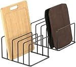 2 Pcs Cutting Board Organizer Rack, Bakeware Organizers for Cabinets, Black Cutting Boards storage Rack, Metal Cutting Board Organizer for Cutting Boards, Cookware, Baking Sheets