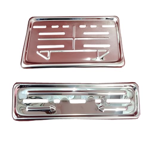 Image of Metal Number Plate Frame(Set of 2 Front & Rear) Bike Number Plate (Iron 30 cm x 1 cm) for All Bike (Chrom)