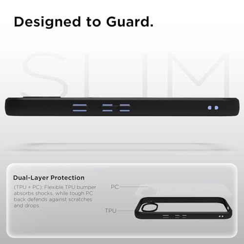 Image of RIGGEAR Shockproof Sleek Hybrid Armor Back Cover Case for Google Pixel 10a (Clear PC + Black TPU Bumper)
