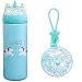 KINIA 12 Oz Unicorn Glitter 18/8 Stainless Steel Double Wall Vacuum Insulated Kids Water Bottle ~ Leak Proof with BPA Free Multi-Color Sparkling Glitter Top (Unicorn Blue)