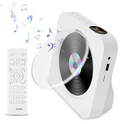 Austepax Cd Player With Bluetooth - Desktop Cd Players For Home With Lcd Screen Display Built In Hifi Speakers Support Timed Music On/Off Cd Bluetooth Fm Usb Sd Aux Protable Cd Player For Kids Gift. #TOP12