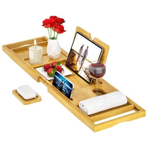 Banlilu Adjustable Bamboo Bath Tray Cover