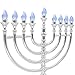 The Dreidel Company Traditional LED Electric Silver Hanukkah Menorah - Battery or USB Powered - Includes a Micro USB 4' Charging Cable