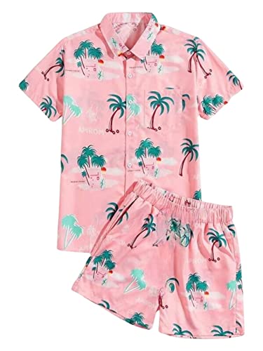 Image of Leriya Fashion Co-ord Set for Men T-Shirt & Shorts Nightwear Set | Summer Loungewear, Beachwear & Night Suit for Daily Comfort, Rayon, Striped