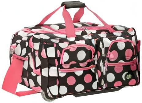 Rockland Rolling Duffel Bag, New Multi Pink Dot, 22" - Image 13