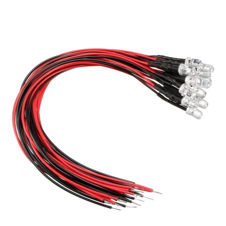 Amazon Led 3mm 10 CLEAR LED BIANCO CALDO 3mm CABLATI 30cm CON