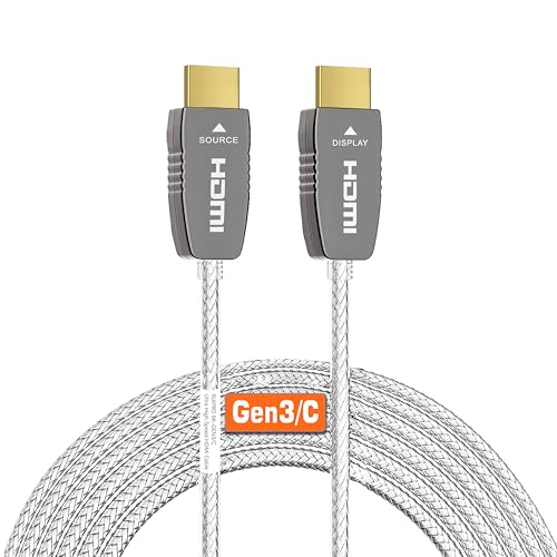 RUIPRO 8K zertifiziertes HDMI 2.1 Glasfaserkabel 10M, Ultra High Speed 48 Gbit/s, 8K@60Hz, 4K@120Hz, Dynamic HDR, eARC, Dolby, HDCP 2.2/2.3, kompatibel mit PS5, Xbox, TV, Beamer, AVR