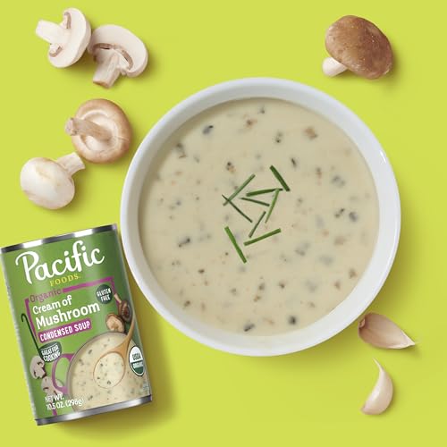 Image of Pacific Foods Organic Cream of Mushroom Soup,10.5 oz Can,(Pack of 6)