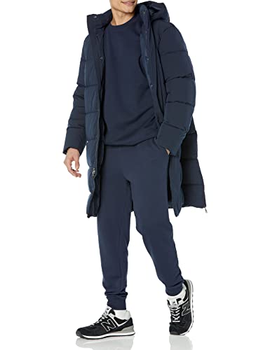 Amazon Essentials Abrigo Largo Acolchado con Capucha Hombre, Azul Marino, 3XL Grande