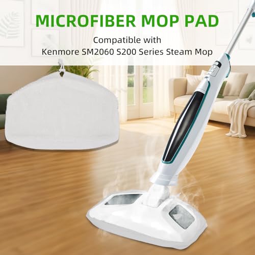 Image of Sgizoku SMP01 Replacement Mop Pads for for Kenmore SM2060 S200 Series Steam Mop - Reusable Washable Steam Microfiber Cloth Accessories - 3 Pack