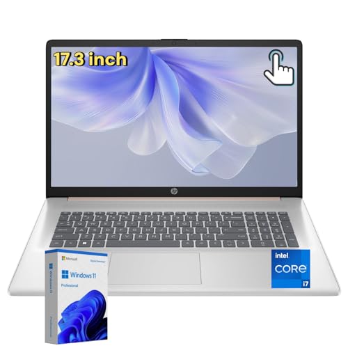 HP 17.3 Touchscreen Business Laptop Computer - 17.3' HD+ Touch Screen | Intel Core i7-1355U | 32GB RAM + 1TB SSD | Wi-Fi 6 & BT 5.3 | Windows 11 Pro | Pale Rose Gold