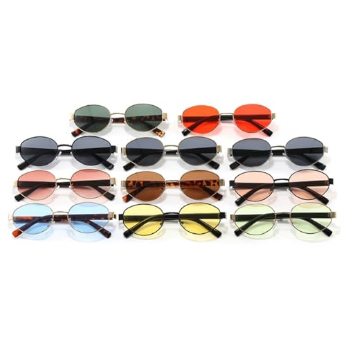Small Oval Metal Sunglasses Women Fashion Round Frame Sun Glasses Men Retro Punk Shades Unisex Eyewear UV400 95854