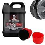 1000ml Silicone Tyre Shine & Trim Dressing Gel Kit, Tyre Black With Applicator & Integrated Pot, Super Gloss Tyre Dressing Formula, Lasts up to 3 weeks, Ultra Wet Look Finish (1 Litre Kit)