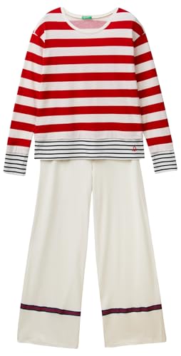 United Colors of Benetton Pig(Maglia+Pant) 3OKG3P033 Set di Pigiama, Rosso, XXS Donna