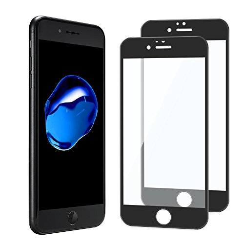 【2 PACK】iphone7 Plus Glass Screen Protector,3D Full Screen Coverage Ultra High Clear 0.33mm 9H Anti Scratch Premium Tempered Glass Screen Protector for iPhone7 plus 5.5 BLACK