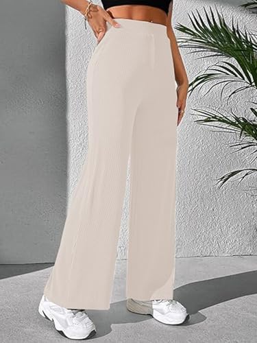 Image of Prenuem Women's High Waist Flared Korean Trousers, Trendy Casual Wear for Daily & Travel Use (Available in Plus Size)