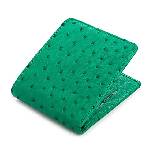 Ostrich Wallet Genuine Ostrich Skin Leather Green Mens3