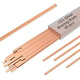 15% Silver Brazing Rods AWS BCuP-5 40 Sticks Silver Solder Phos Copper Brazing Alloys Flat Welding Rods 0.050