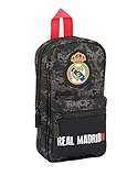 Plumier mochila con 4 portatodo llenos de real madrid 'black' (411924-747)