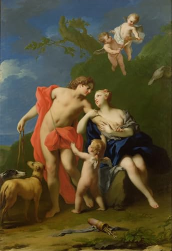 Impressions d'art mural Vénus et Adonis poster vintage Jacob Amigoni décoration chambre